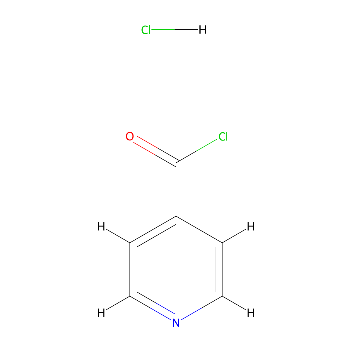 Isonicotinoyl chloride hydrochloride molecular structure, CAS 39178-35-3