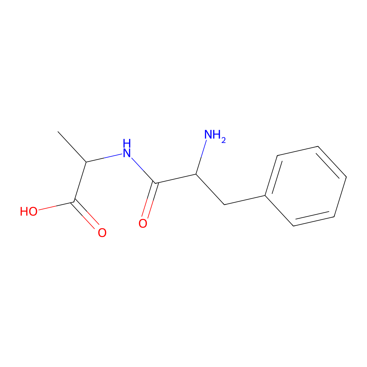 L-Phenylalanyl-L-alanine molecular structure, CAS 3918-87-4