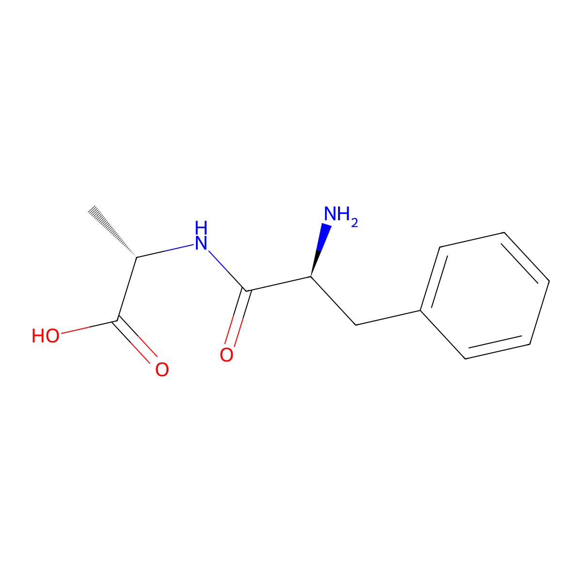 L-Phenylalanyl-L-alanine molecular structure, CAS 3918-87-4