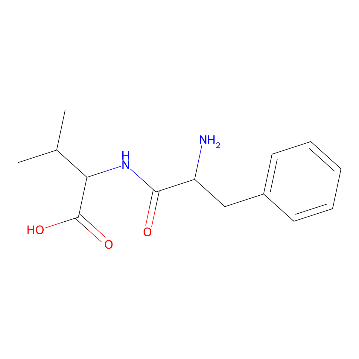 2-(2-Amino-3-phenylpropanamido)-3-methylbutanoic acid molecular structure, CAS 3918-89-6