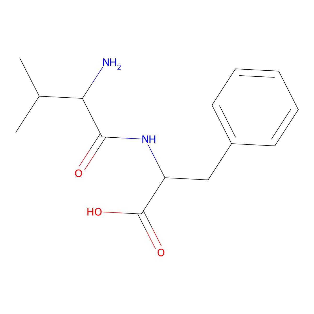 N-Valylphenylalanine molecular structure, CAS 3918-91-0