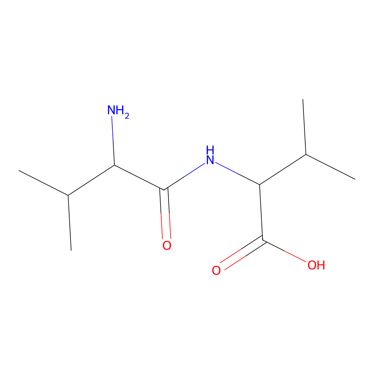 2-[(2-Amino-3-methylbutanoyl)amino]-3-methylbutanoic acid molecular structure, CAS 3918-93-2
