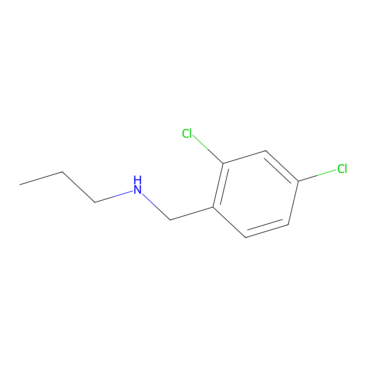Benzenemethanamine, 2,4-dichloro-N-propyl- molecular structure, CAS 39180-81-9