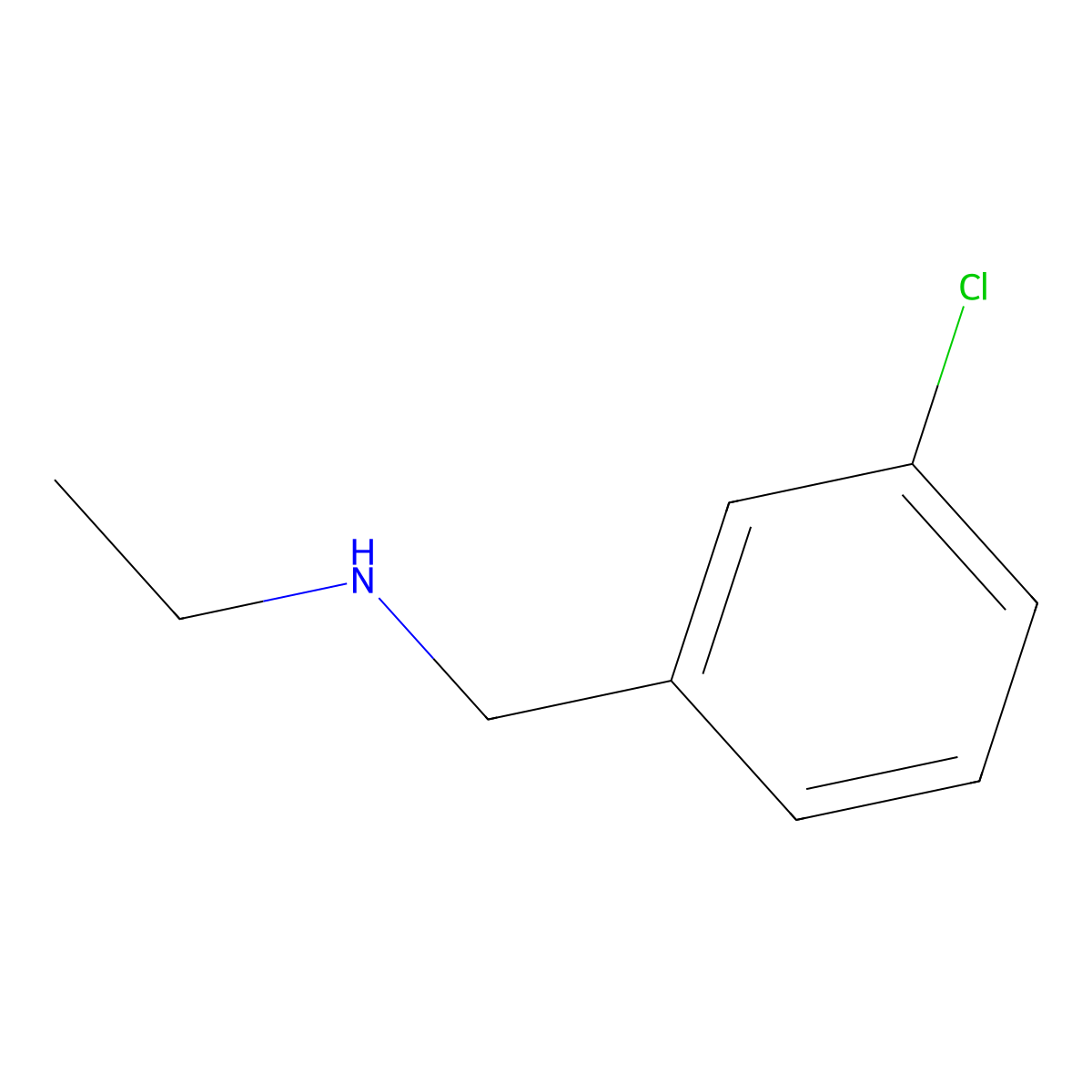 N-(3-Chlorobenzyl)ethanamine molecular structure, CAS 39180-82-0