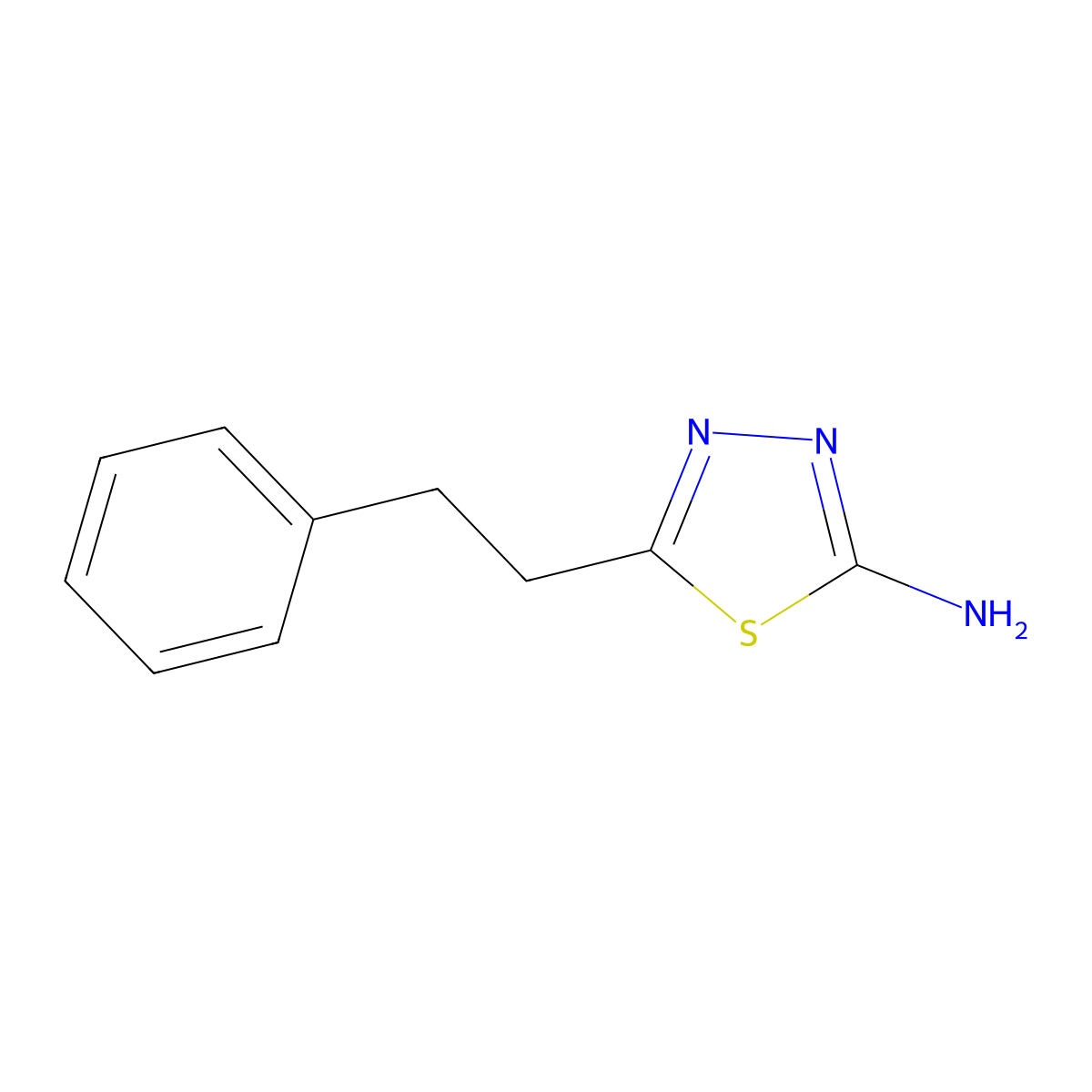 5-(2-Phenylethyl)-1,3,4-thiadiazol-2-amine molecular structure, CAS 39181-40-3
