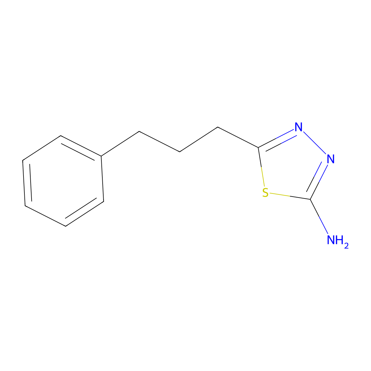 5-(3-Phenylpropyl)-1,3,4-thiadiazol-2-amine molecular structure, CAS 39181-41-4