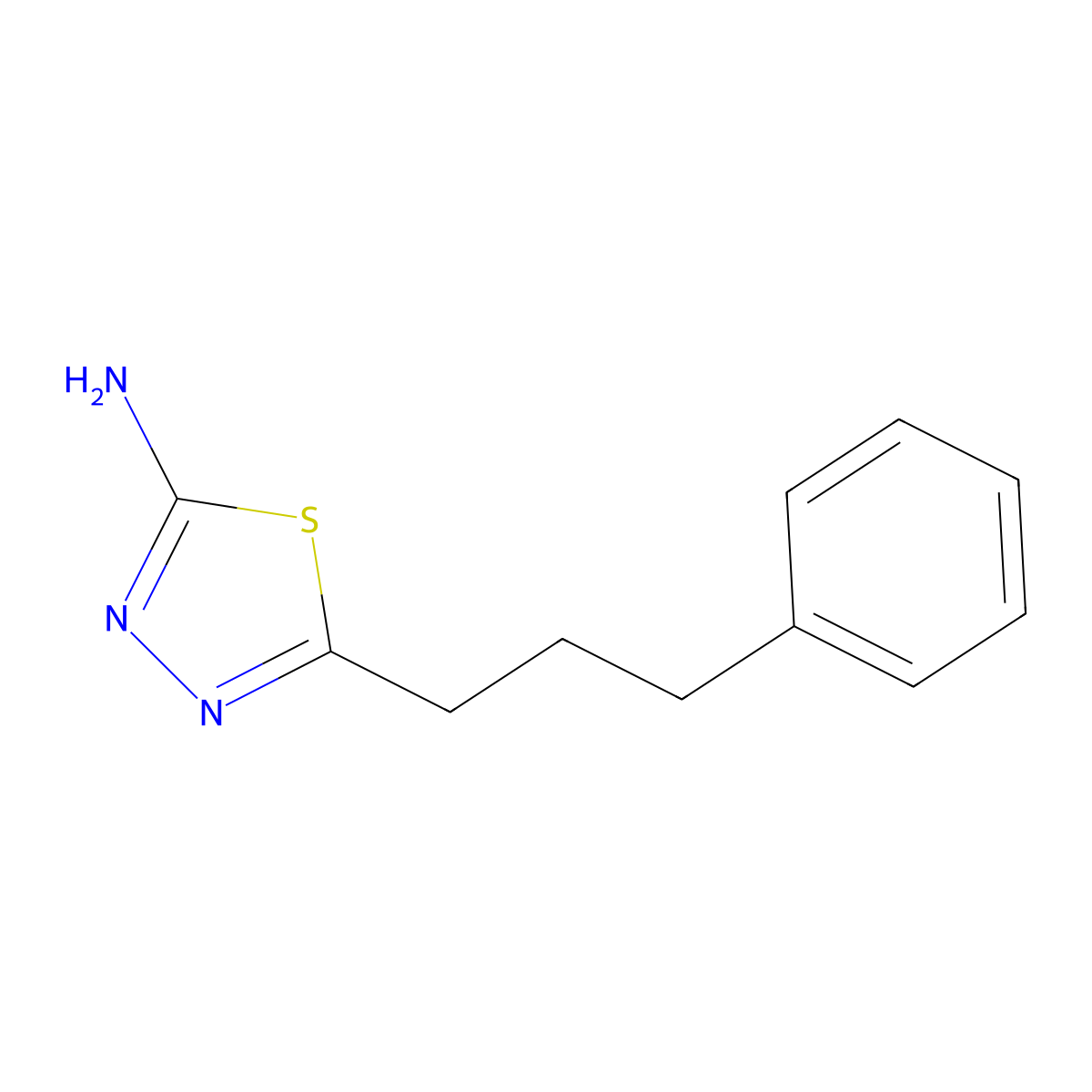 5-(3-Phenylpropyl)-1,3,4-thiadiazol-2-amine molecular structure, CAS 39181-41-4