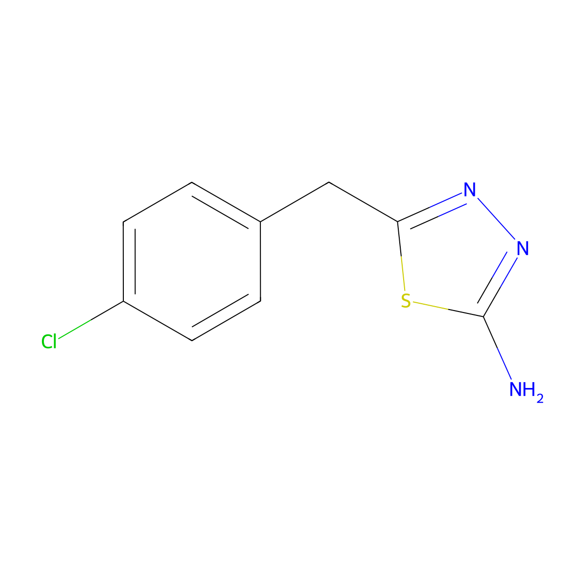 5-(4-Chlorobenzyl)-1,3,4-thiadiazol-2-amine molecular structure, CAS 39181-43-6