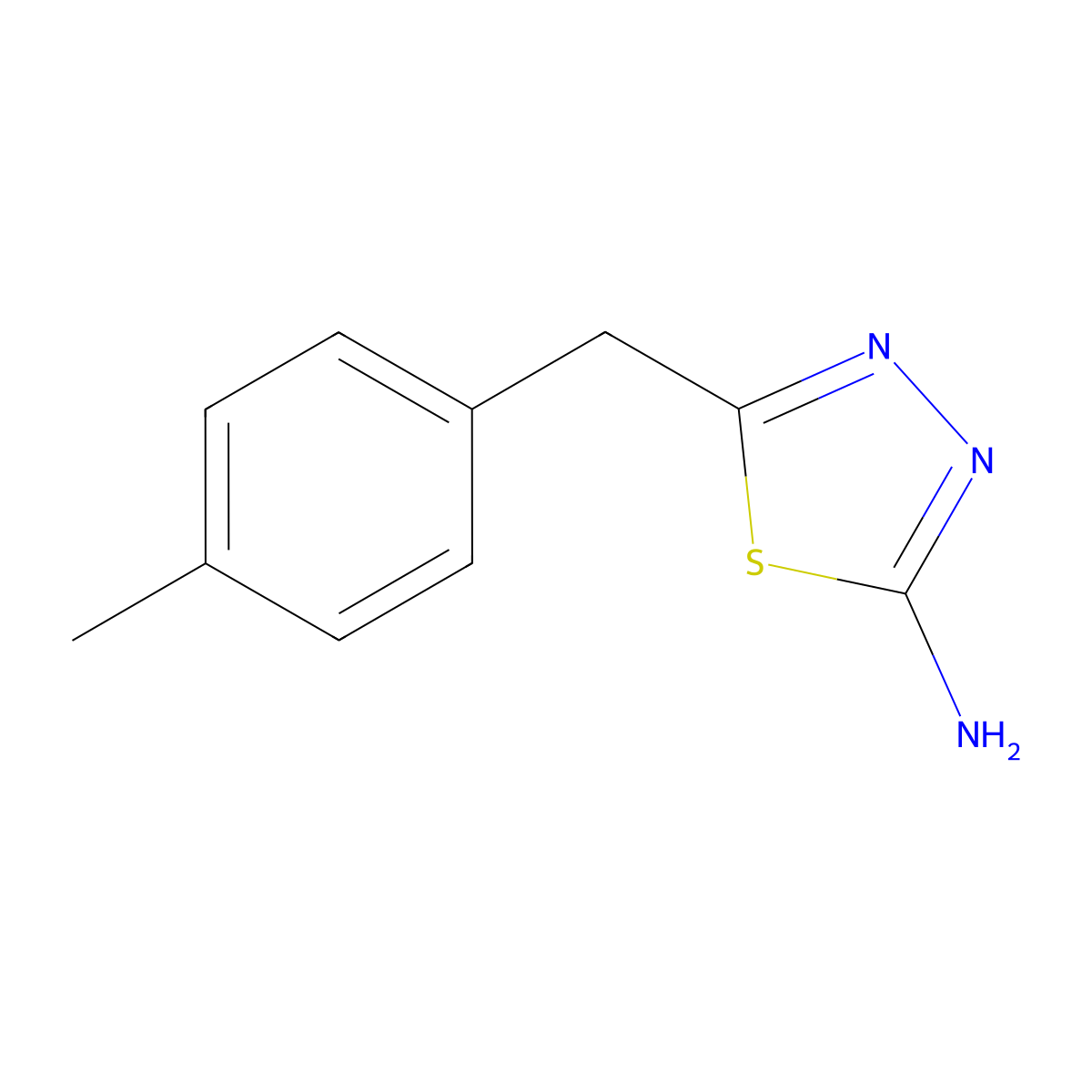 5-(4-Methylbenzyl)-1,3,4-thiadiazol-2-amine molecular structure, CAS 39181-45-8