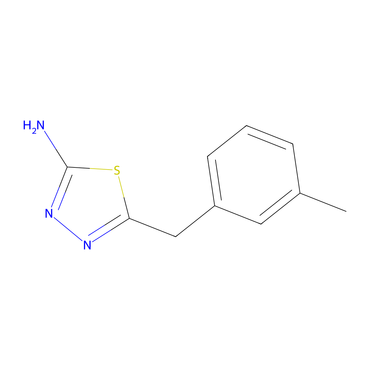 5-(3-Methylbenzyl)-1,3,4-thiadiazol-2-amine molecular structure, CAS 39181-46-9