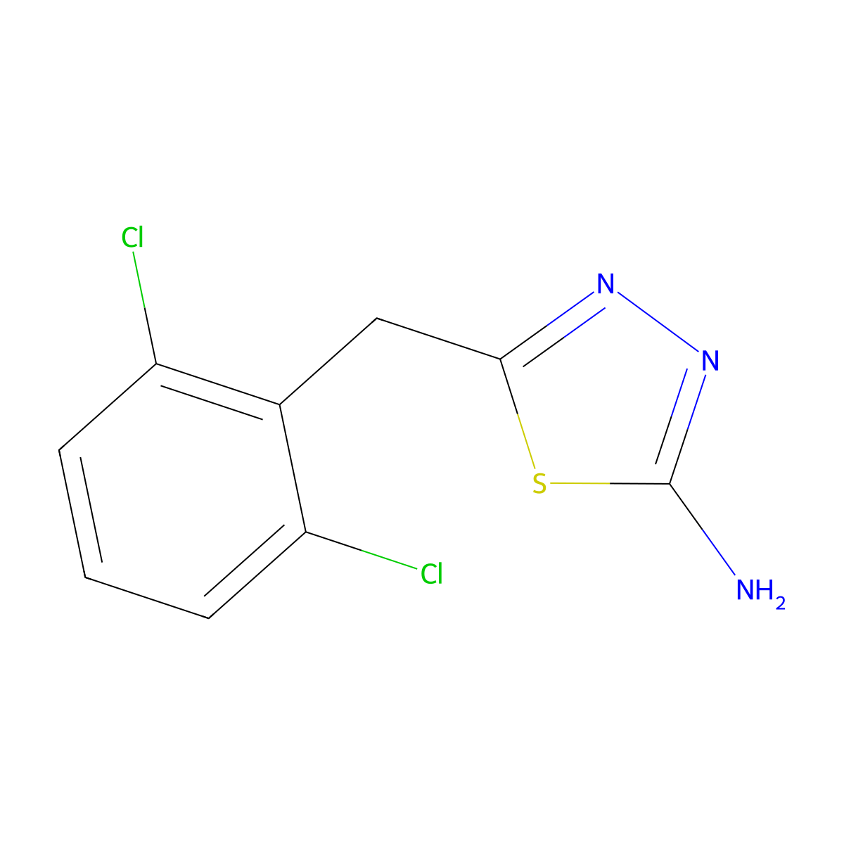 5-(2,6-Dichlorobenzyl)-1,3,4-thiadiazol-2-amine molecular structure, CAS 39181-50-5