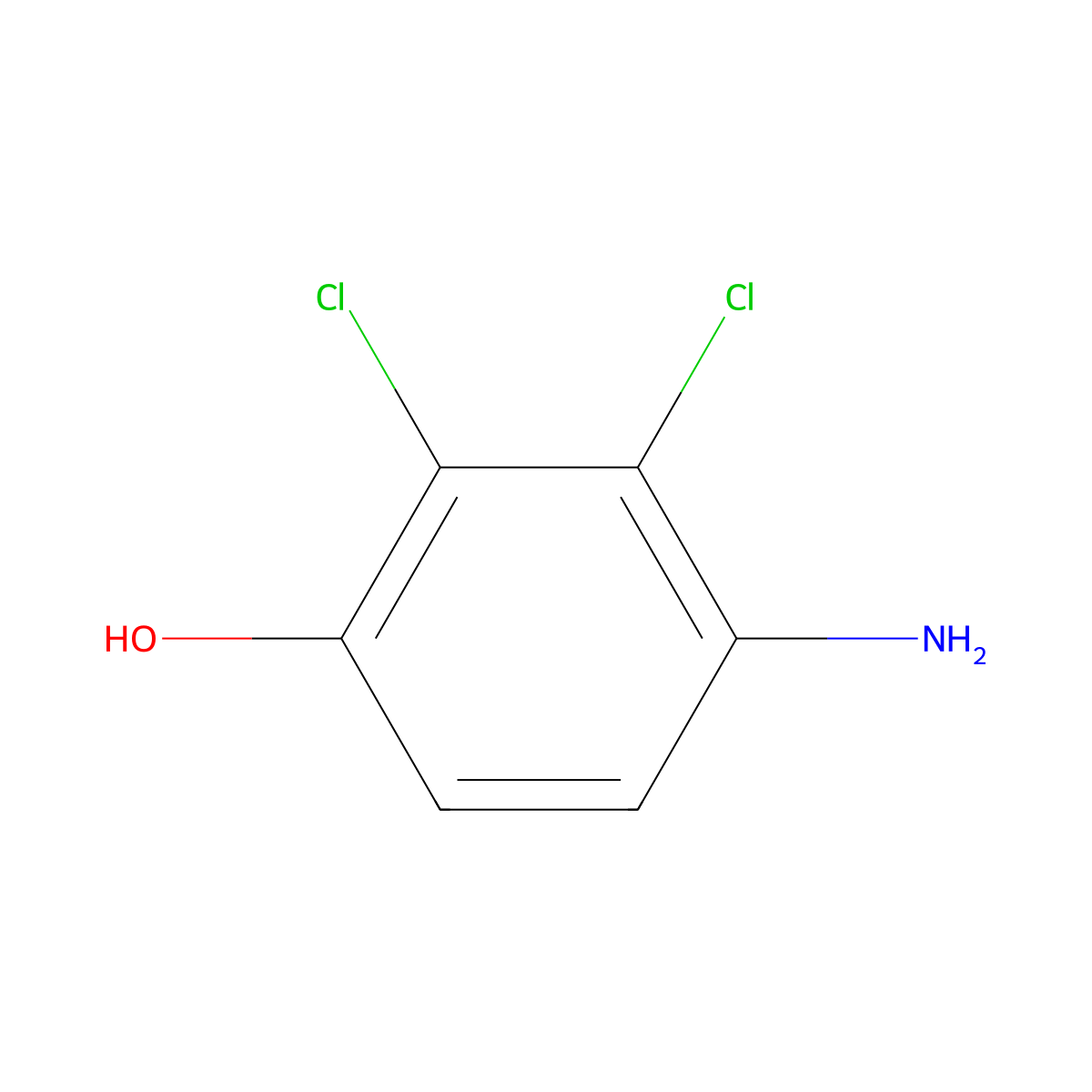 4-Amino-2,3-dichlorophenol molecular structure, CAS 39183-17-0