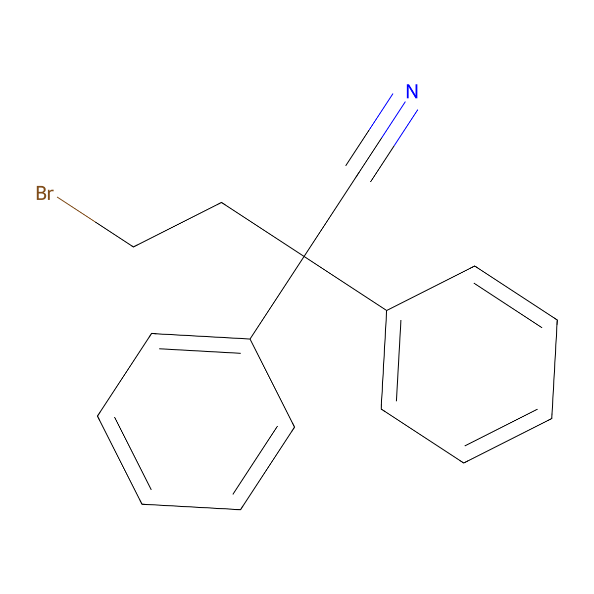 4-Bromo-2,2-diphenylbutyronitrile molecular structure, CAS 39186-58-8
