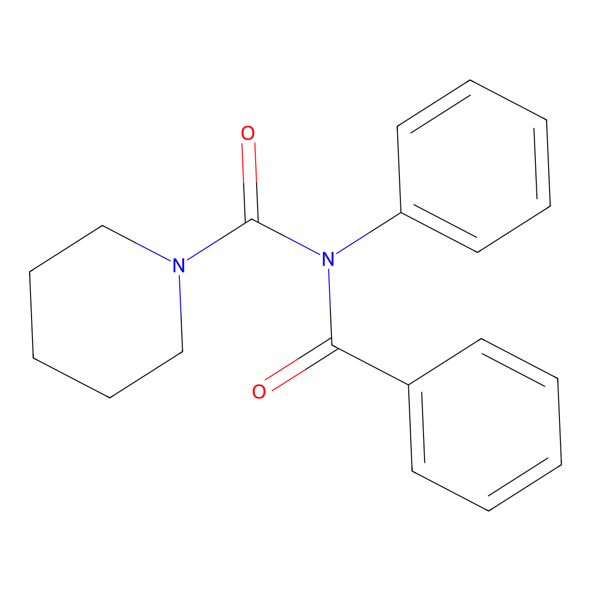 N-benzoyl-N-phenylpiperidine-1-carboxamide molecular structure, CAS 391861-28-2