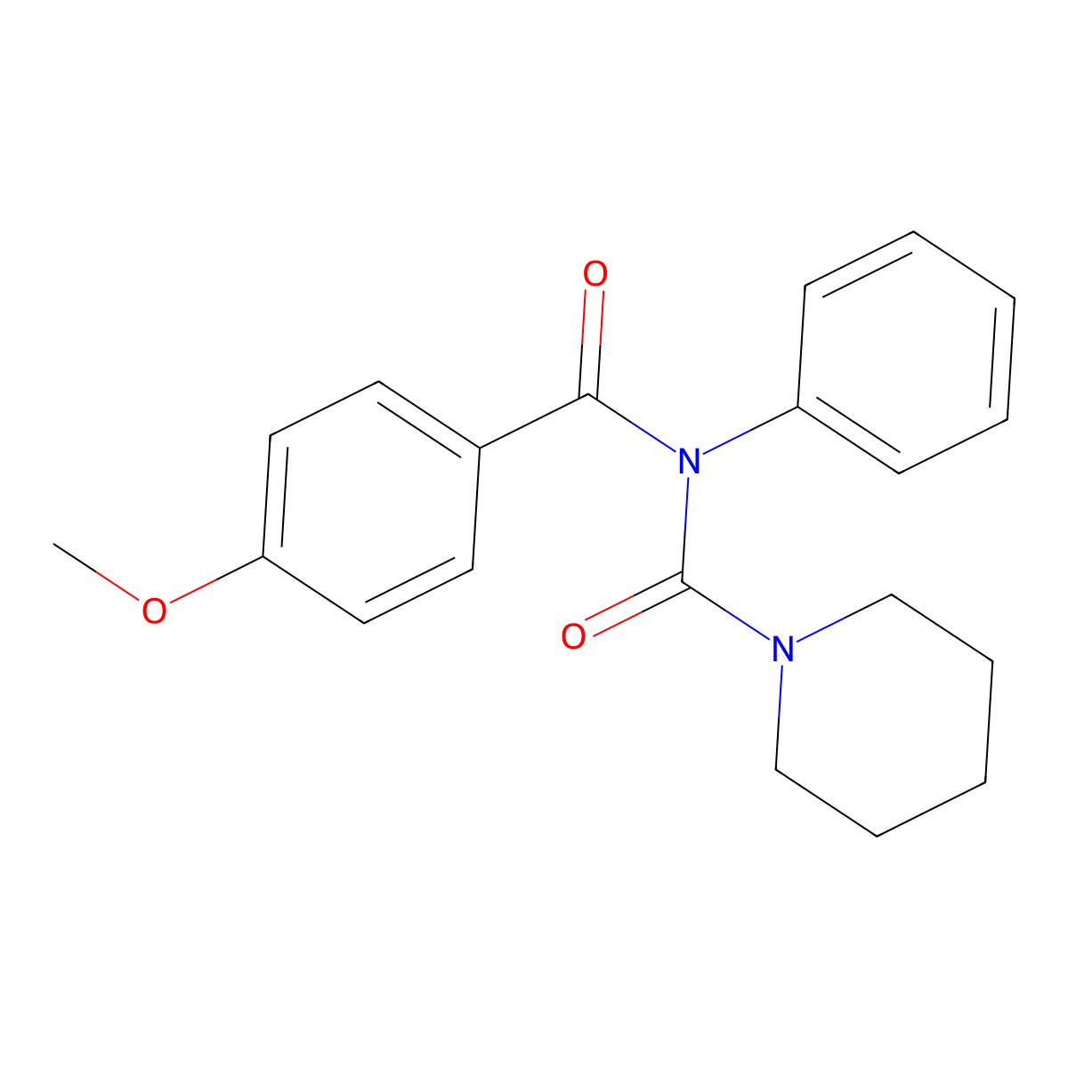 N-(4-methoxybenzoyl)-N-phenylpiperidine-1-carboxamide molecular structure, CAS 391861-30-6