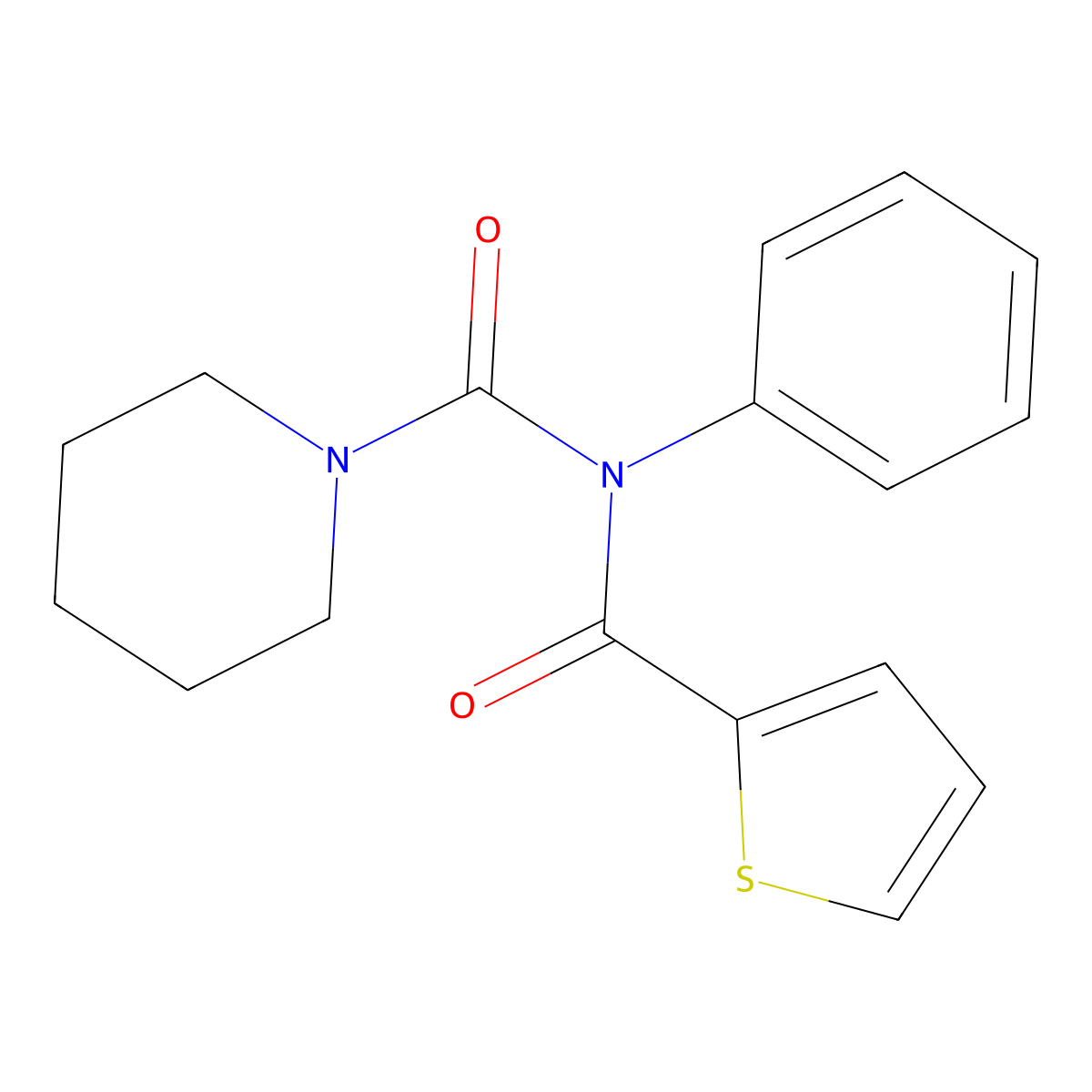 N-phenyl-N-(thiophene-2-carbonyl)piperidine-1-carboxamide molecular structure, CAS 391861-34-0
