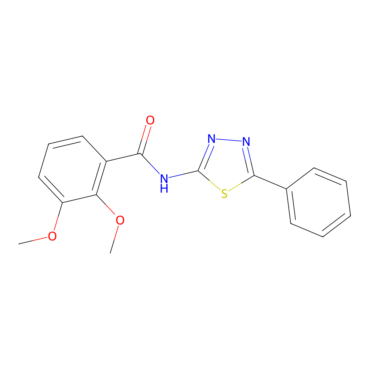 2,3-dimethoxy-N-(5-phenyl-1,3,4-thiadiazol-2-yl)benzamide molecular structure, CAS 391862-38-7