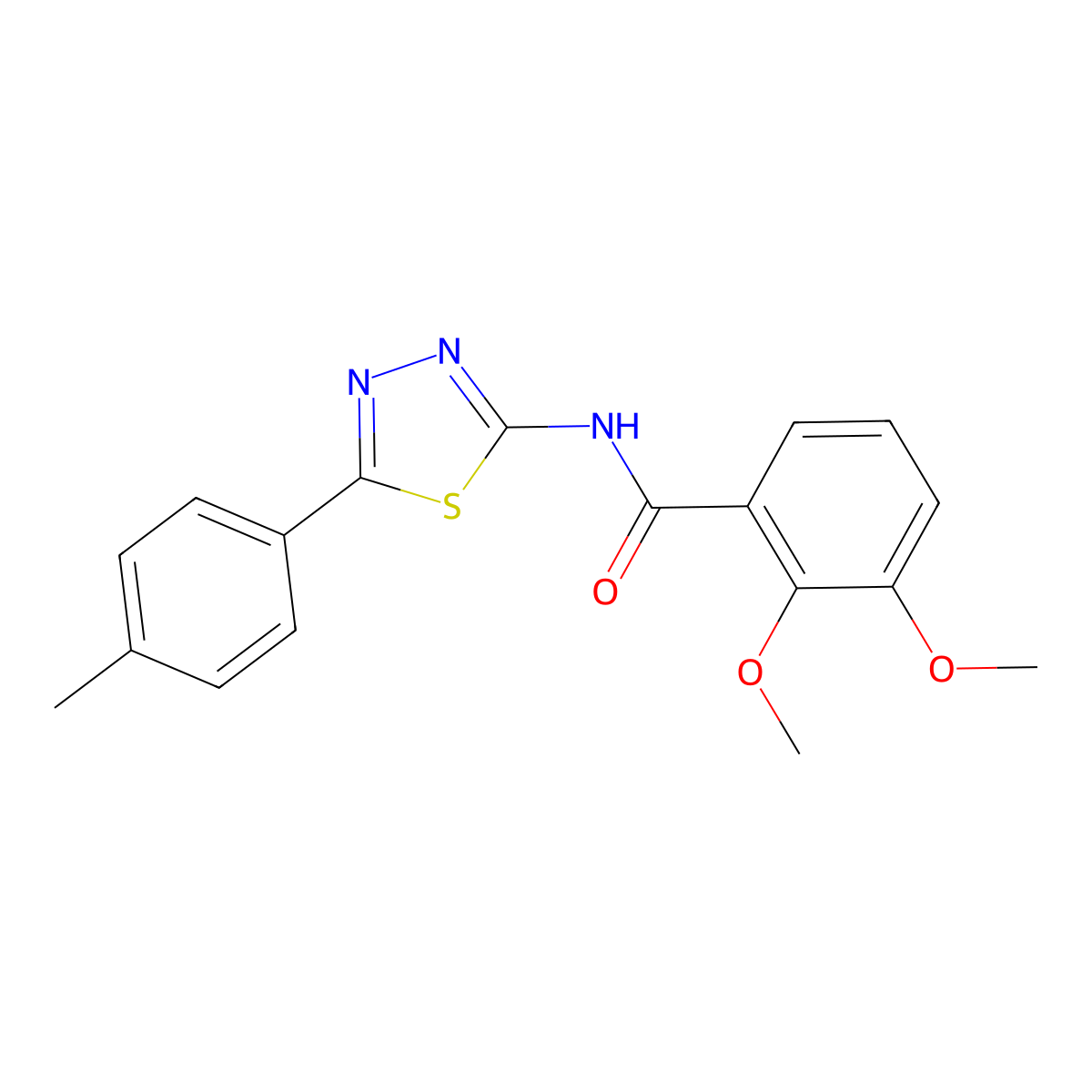 2,3-dimethoxy-N-[5-(4-methylphenyl)-1,3,4-thiadiazol-2-yl]benzamide molecular structure, CAS 391862-65-0