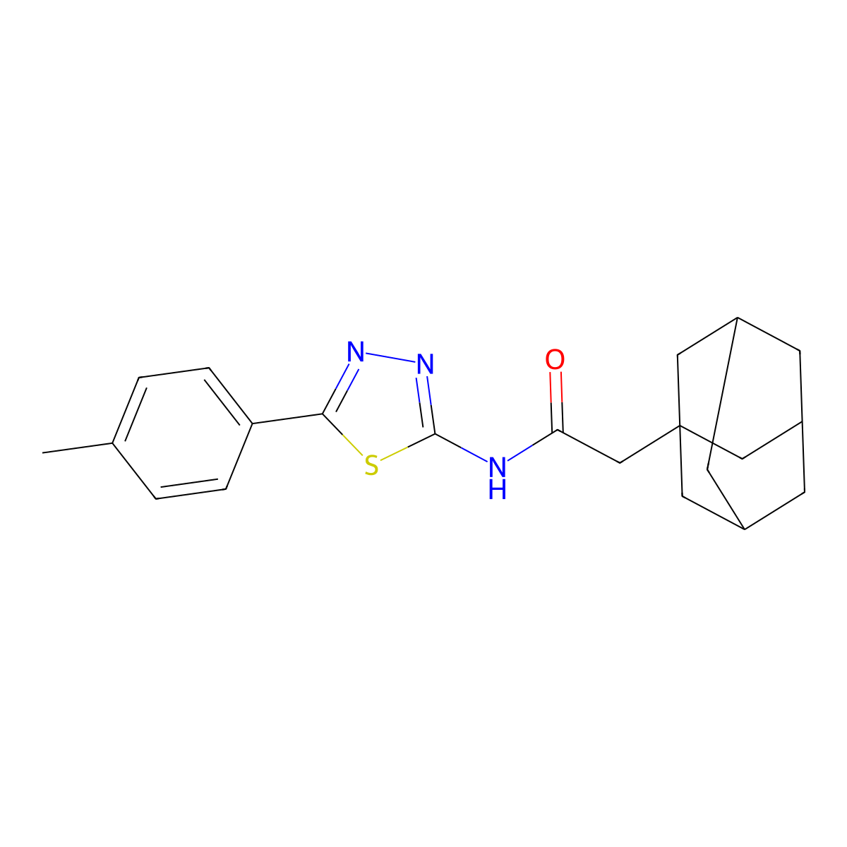 2-(1-adamantyl)-N-[5-(4-methylphenyl)-1,3,4-thiadiazol-2-yl]acetamide molecular structure, CAS 391862-70-7