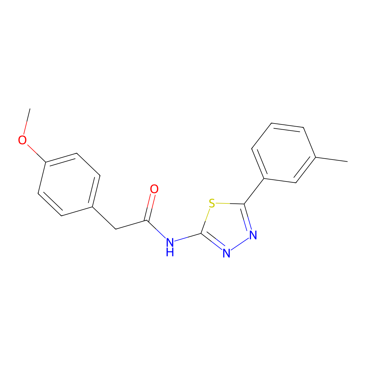 2-(4-methoxyphenyl)-N-[5-(3-methylphenyl)-1,3,4-thiadiazol-2-yl]acetamide molecular structure, CAS 391863-27-7