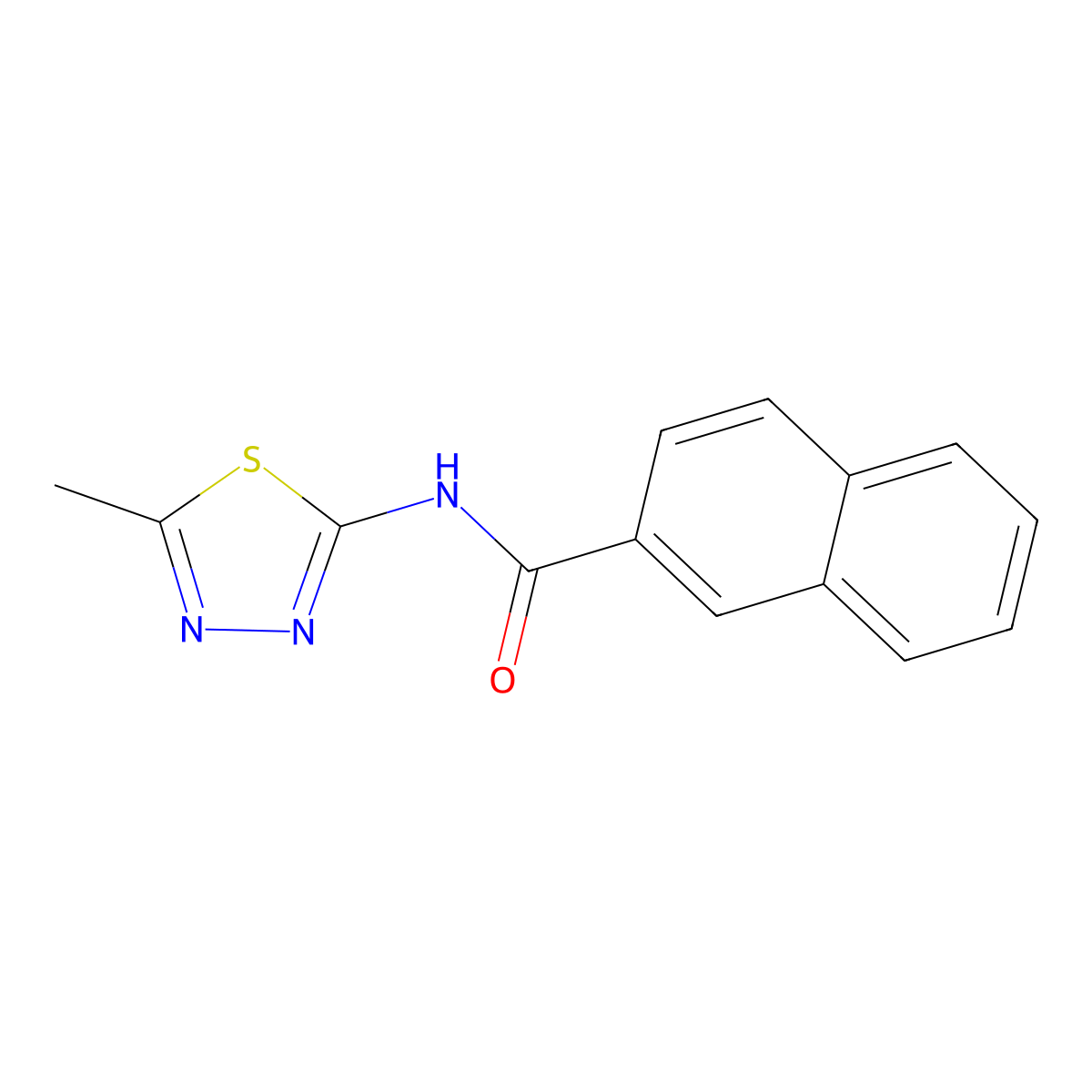 N-(5-methyl-1,3,4-thiadiazol-2-yl)naphthalene-2-carboxamide molecular structure, CAS 391863-89-1