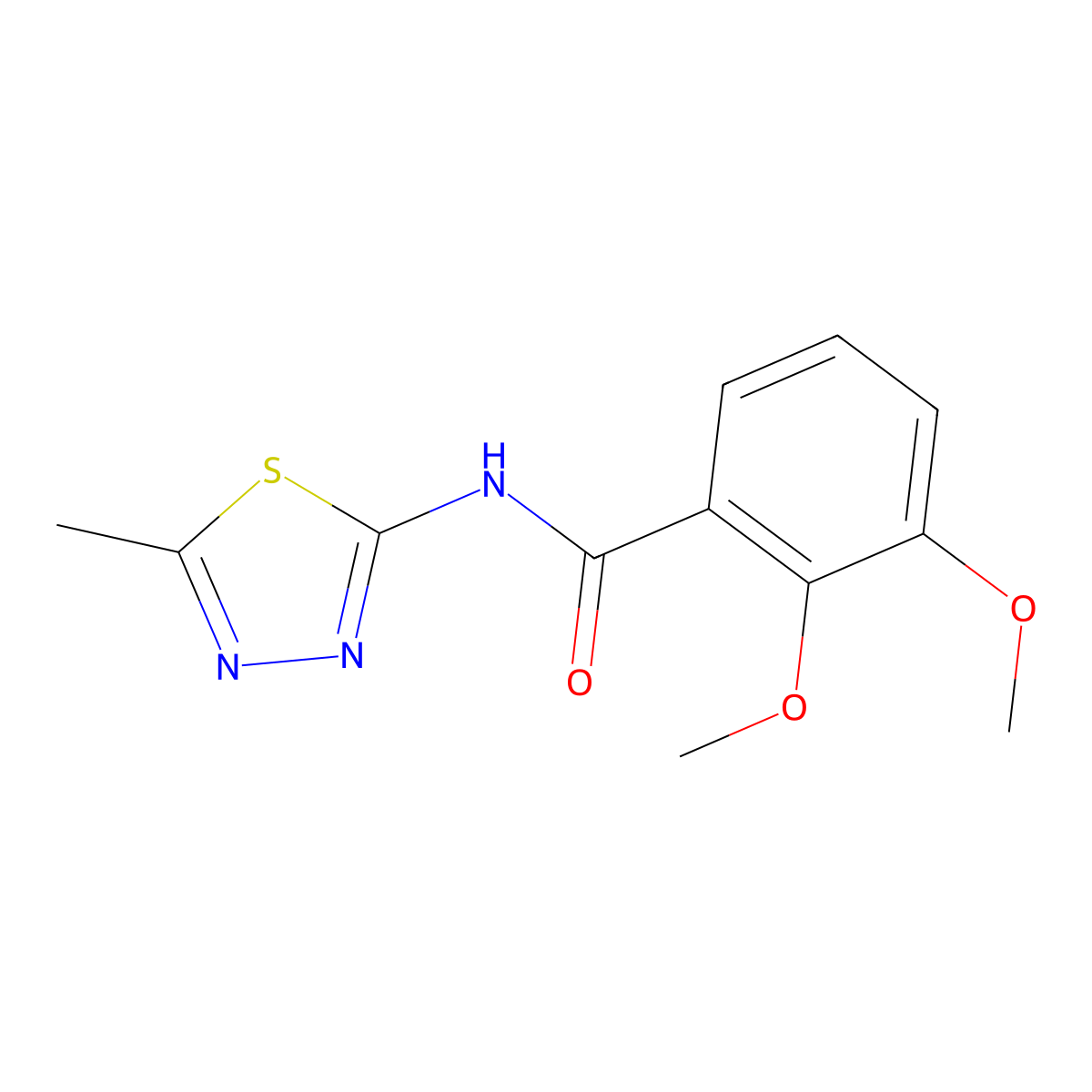 2,3-dimethoxy-N-(5-methyl-1,3,4-thiadiazol-2-yl)benzamide molecular structure, CAS 391863-90-4