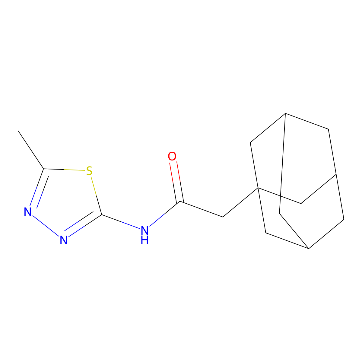 2-(1-adamantyl)-N-(5-methyl-1,3,4-thiadiazol-2-yl)acetamide molecular structure, CAS 391863-93-7