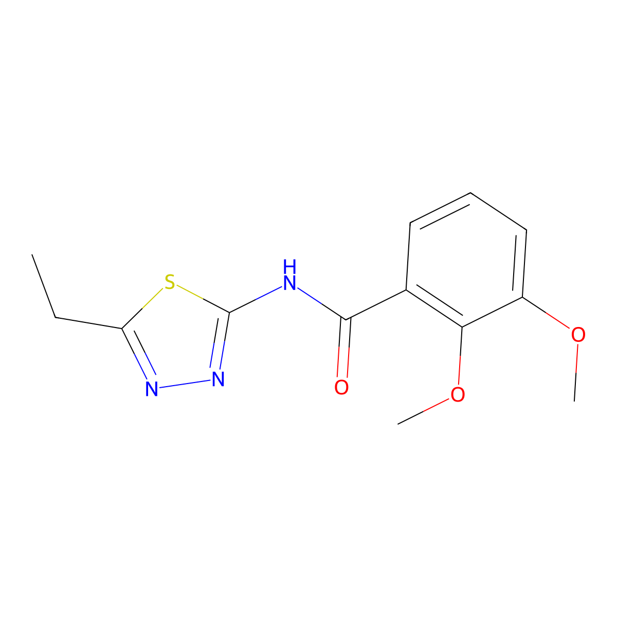 N-(5-ethyl-1,3,4-thiadiazol-2-yl)-2,3-dimethoxybenzamide molecular structure, CAS 391863-97-1