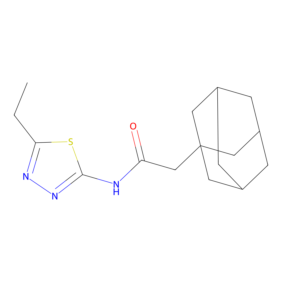 2-(1-adamantyl)-N-(5-ethyl-1,3,4-thiadiazol-2-yl)acetamide molecular structure, CAS 391863-99-3