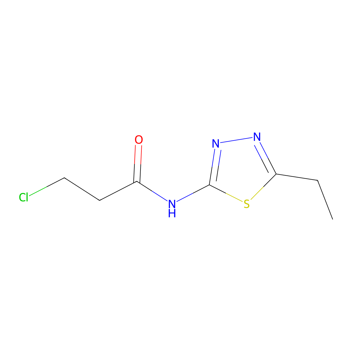 3-chloro-N-(5-ethyl-1,3,4-thiadiazol-2-yl)propanamide molecular structure, CAS 391864-01-0