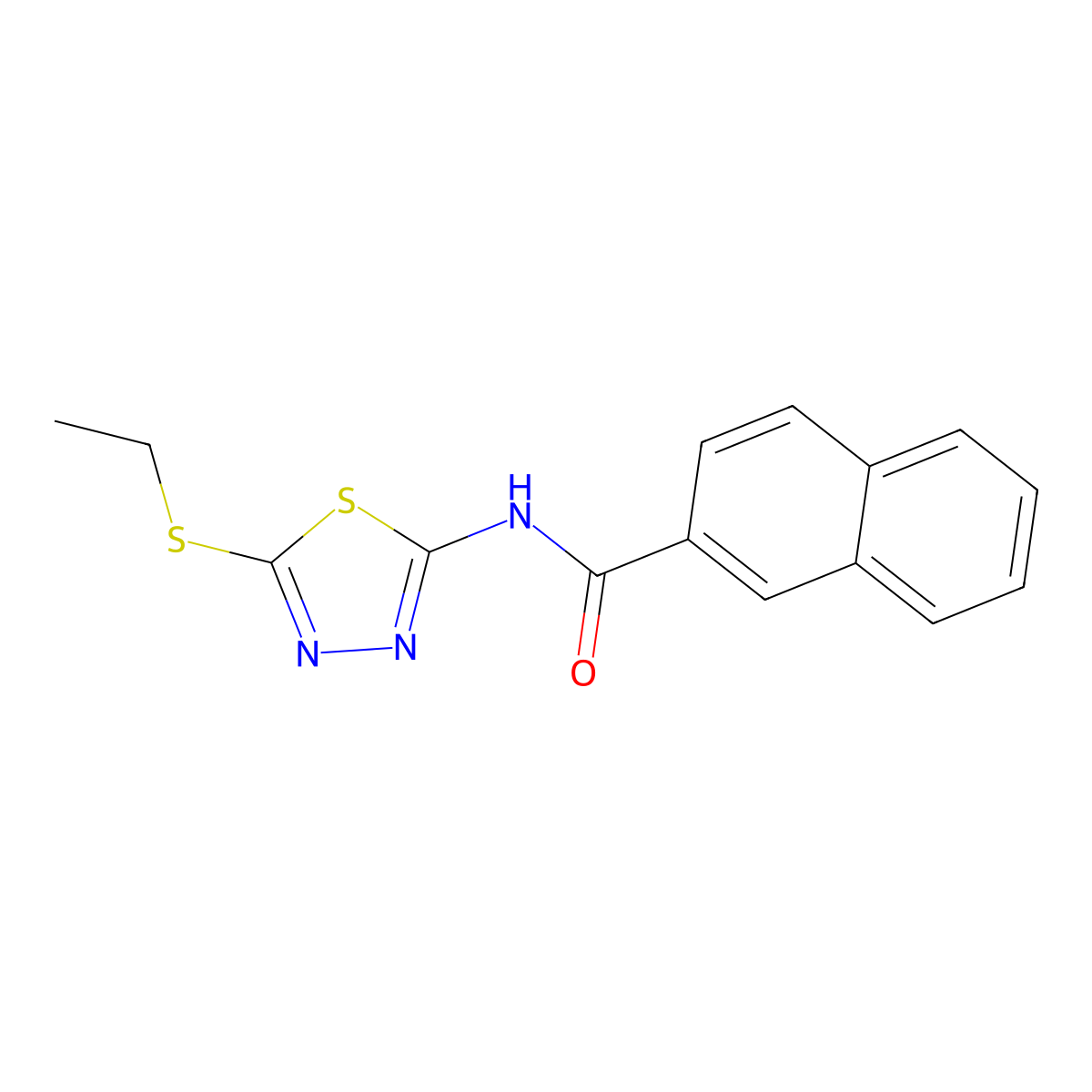 N-(5-(ethylthio)-1,3,4-thiadiazol-2-yl)-2-naphthamide molecular structure, CAS 391864-02-1