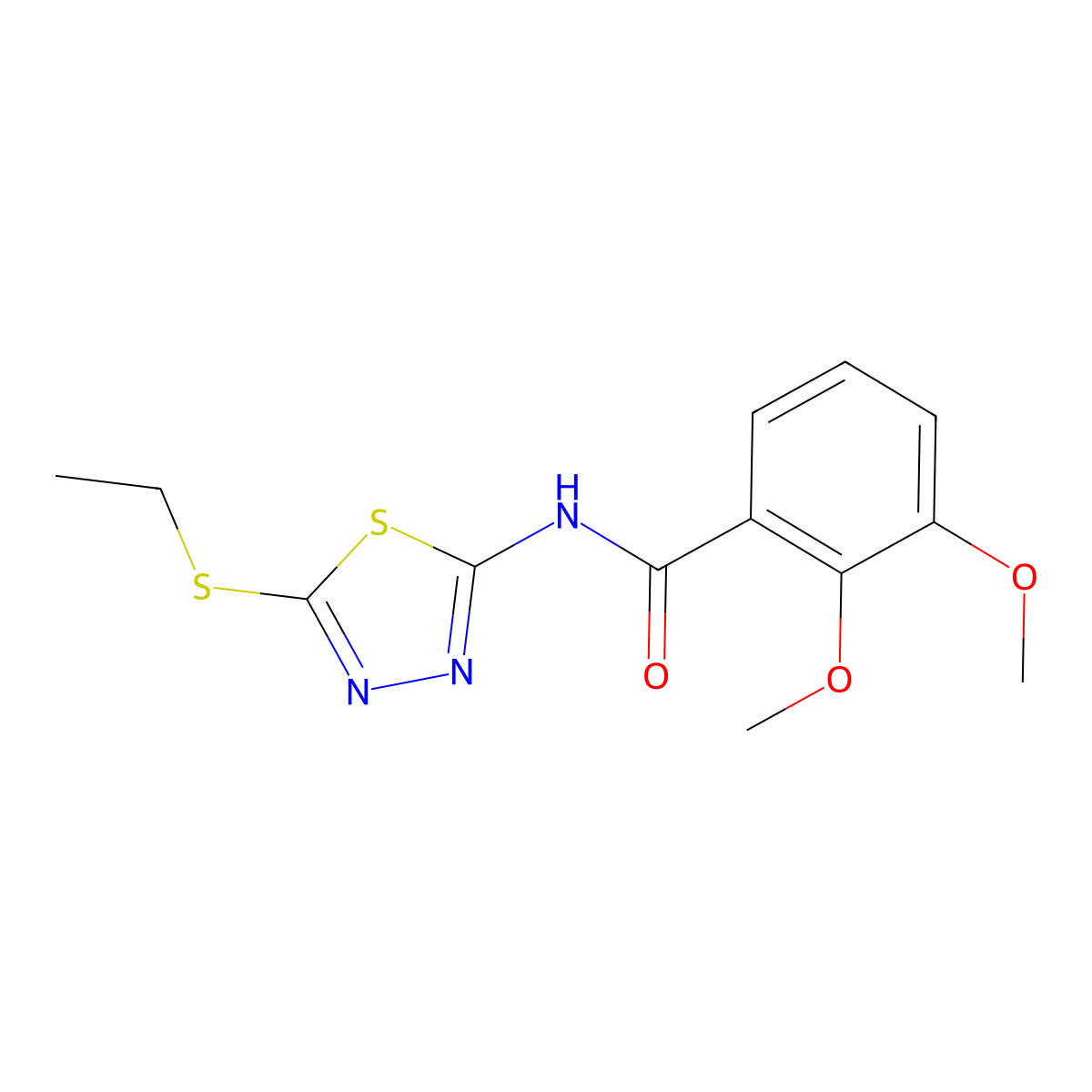 N-(5-(ethylthio)-1,3,4-thiadiazol-2-yl)-2,3-dimethoxybenzamide molecular structure, CAS 391864-03-2