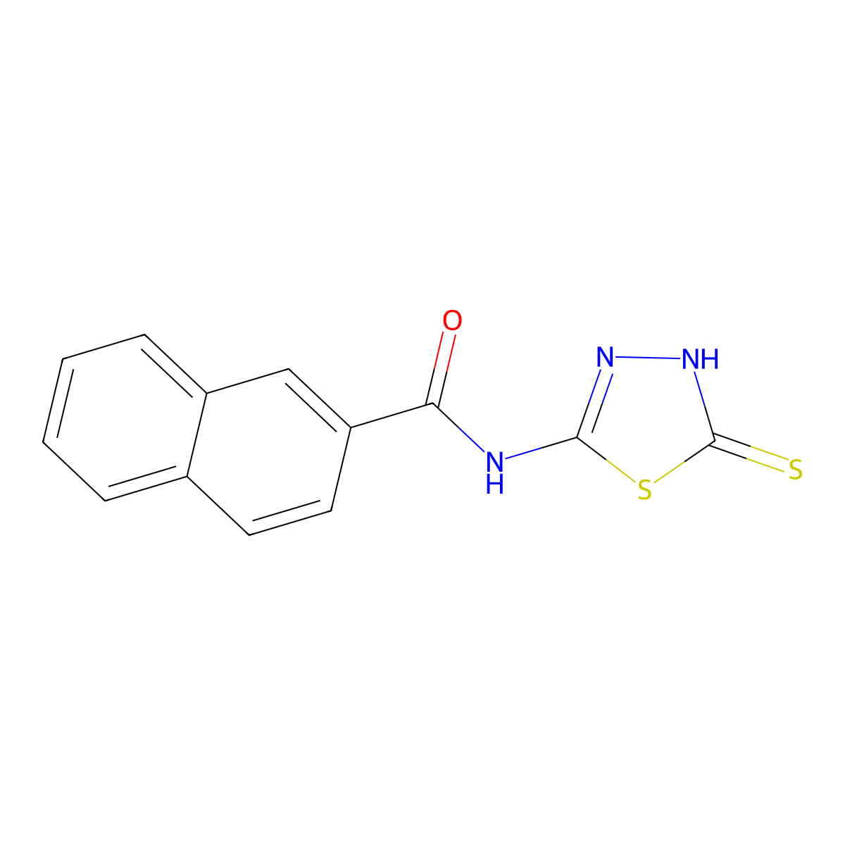 N-(2-sulfanylidene-3H-1,3,4-thiadiazol-5-yl)naphthalene-2-carboxamide molecular structure, CAS 391864-11-2