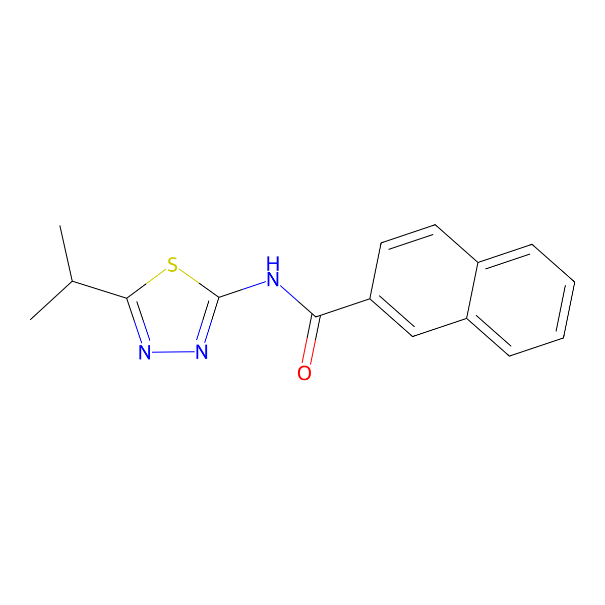 N-(5-isopropyl-1,3,4-thiadiazol-2-yl)-2-naphthamide molecular structure, CAS 391864-23-6