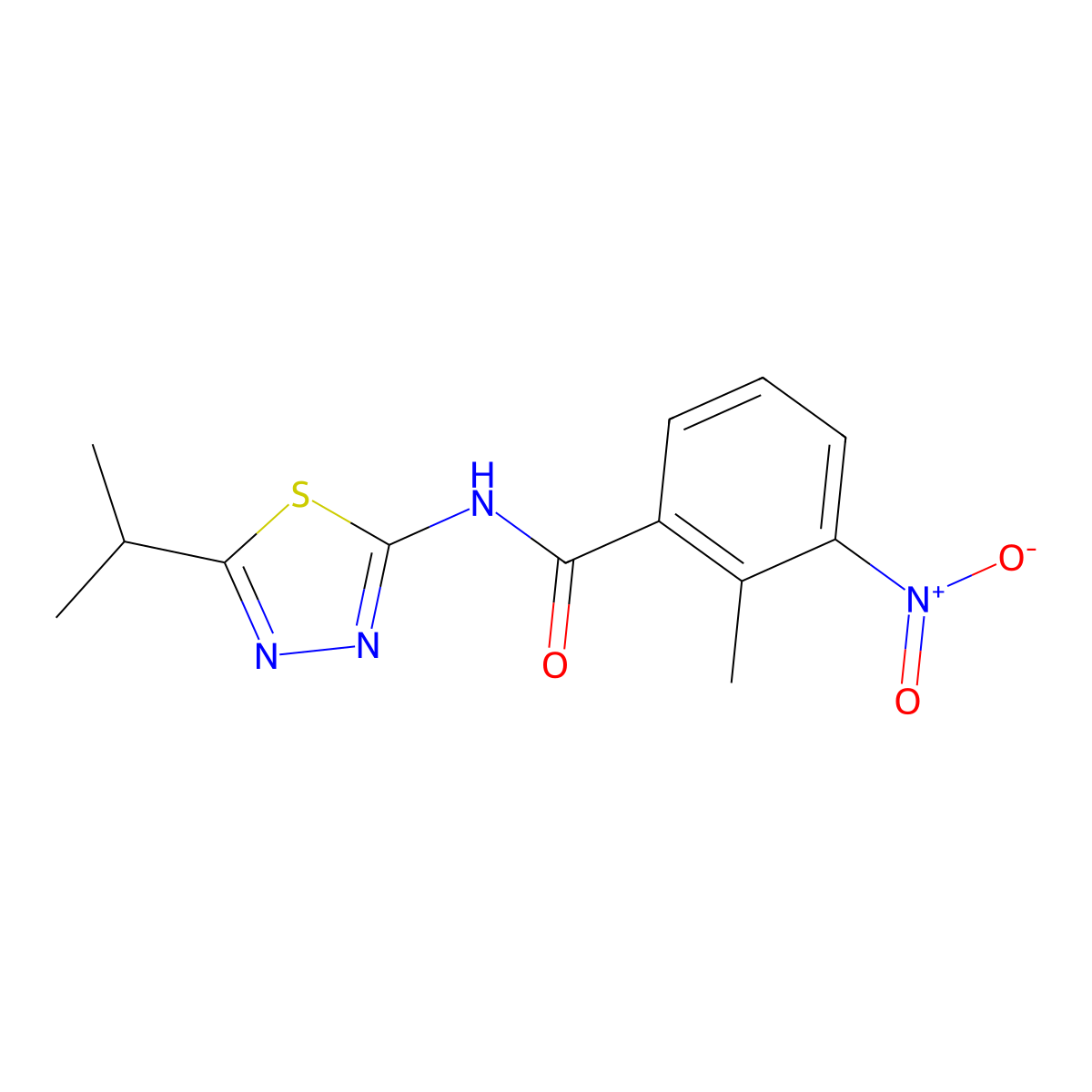 N-(5-isopropyl-1,3,4-thiadiazol-2-yl)-2-methyl-3-nitrobenzamide molecular structure, CAS 391864-25-8