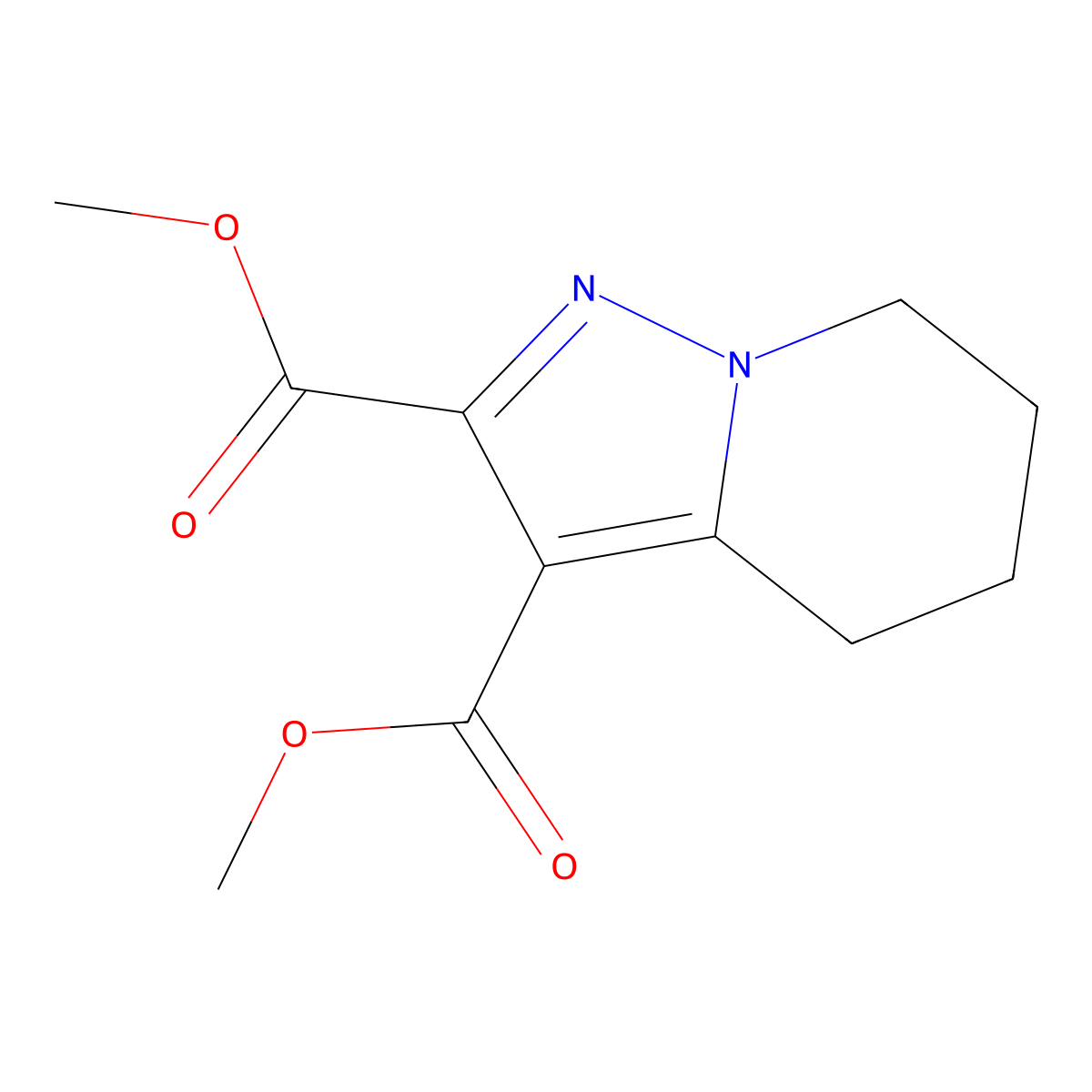 Dimethyl 4,5,6,7-tetrahydropyrazolo[1,5-a]pyridine-2,3-dicarboxylate molecular structure, CAS 391864-58-7
