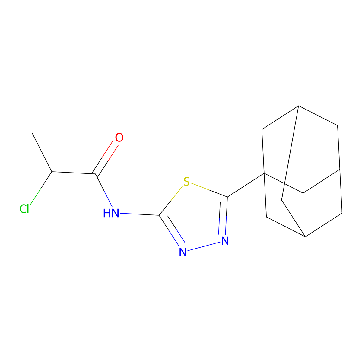N-[5-(1-adamantyl)-1,3,4-thiadiazol-2-yl]-2-chloropropanamide molecular structure, CAS 391866-03-8