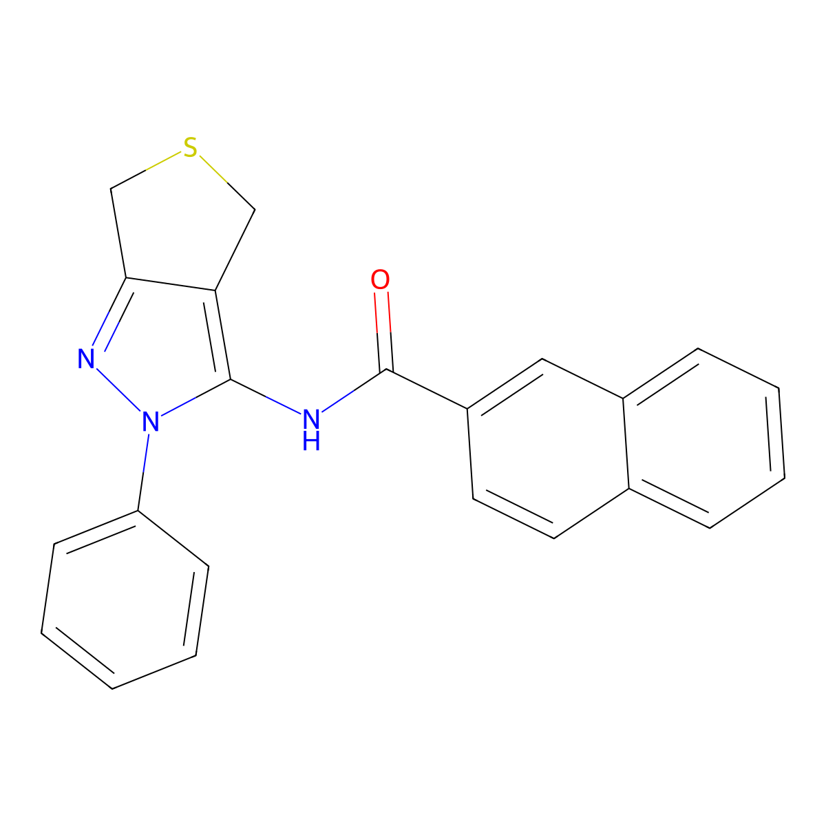 N-(2-phenyl-4,6-dihydrothieno[3,4-c]pyrazol-3-yl)naphthalene-2-carboxamide molecular structure, CAS 391866-24-3