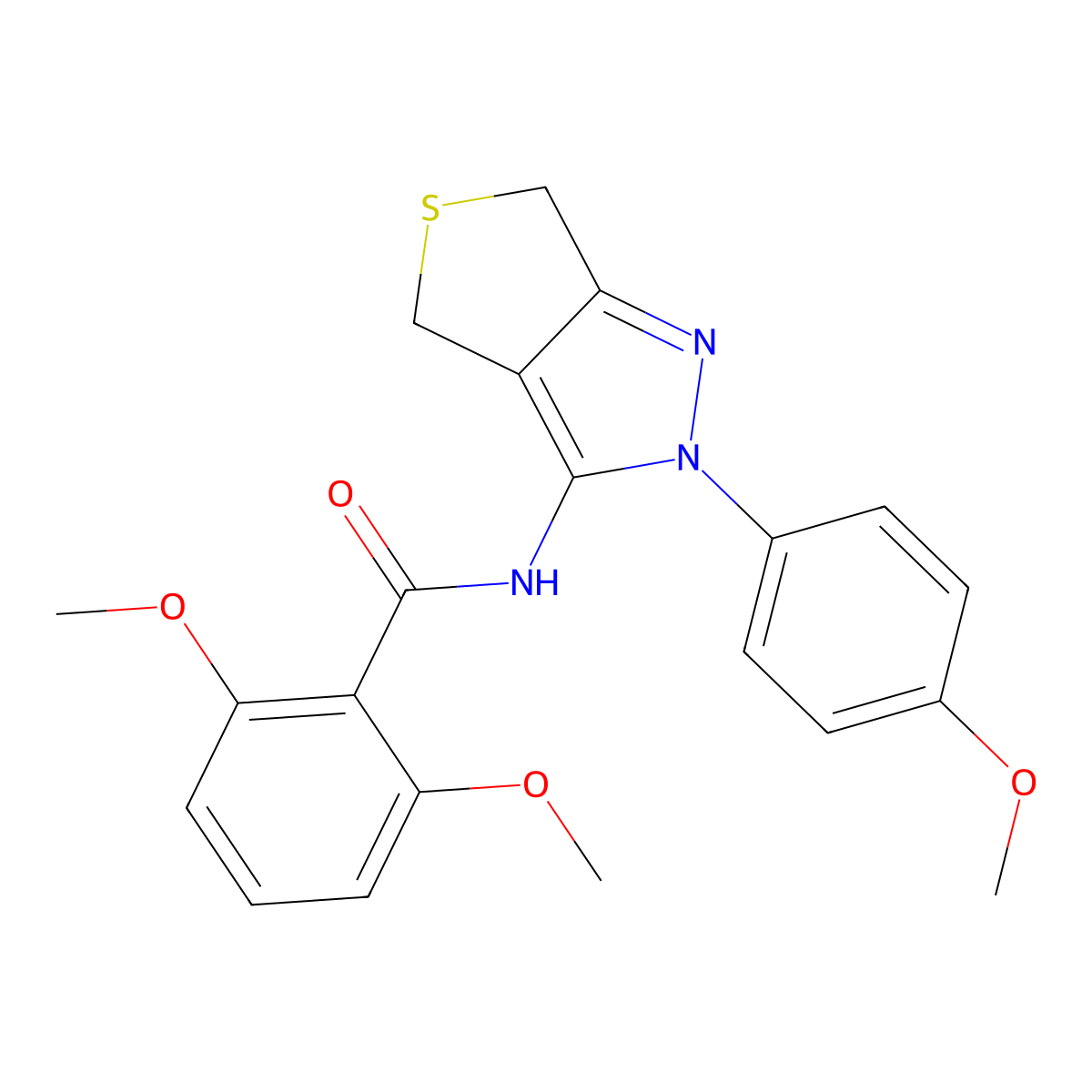 2,6-dimethoxy-N-(2-(4-methoxyphenyl)-4,6-dihydro-2H-thieno[3,4-c]pyrazol-3-yl)benzamide molecular structure, CAS 391866-53-8