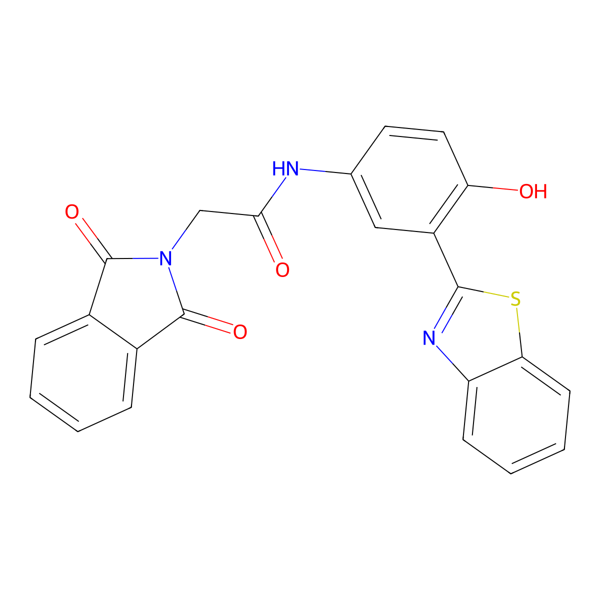 N-(3-(benzo[d]thiazol-2-yl)-4-hydroxyphenyl)-2-(1,3-dioxoisoindolin-2-yl)acetamide molecular structure, CAS 391866-82-3