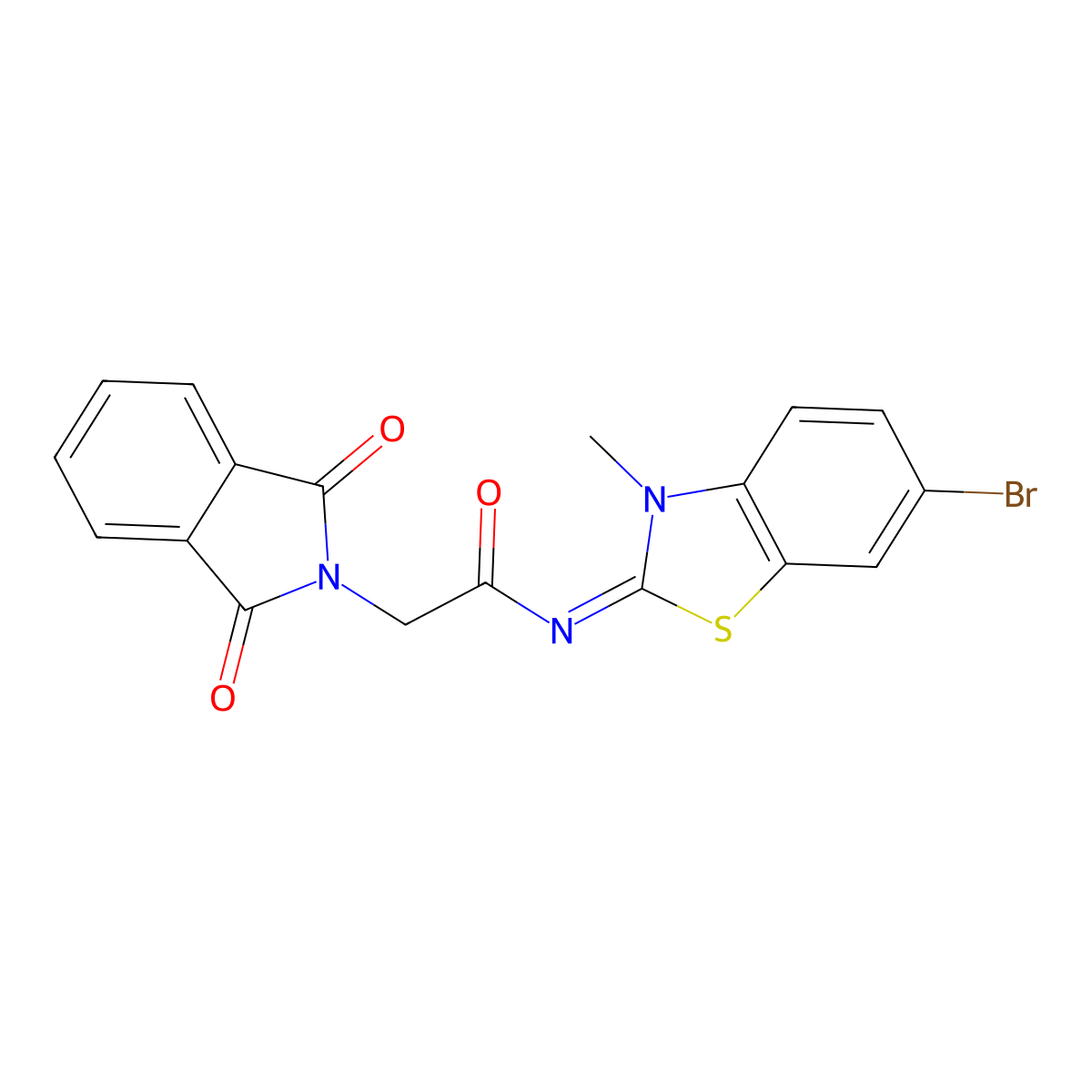 (Z)-N-(6-bromo-3-methylbenzo[d]thiazol-2(3H)-ylidene)-2-(1,3-dioxoisoindolin-2-yl)acetamide molecular structure, CAS 391866-83-4