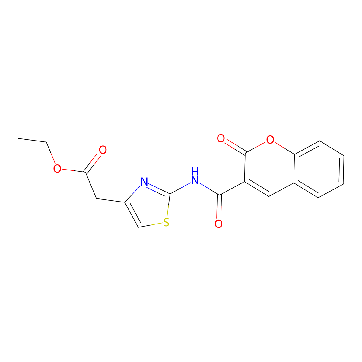 ethyl 2-(2-(2-oxo-2H-chromene-3-carboxamido)thiazol-4-yl)acetate molecular structure, CAS 391867-16-6