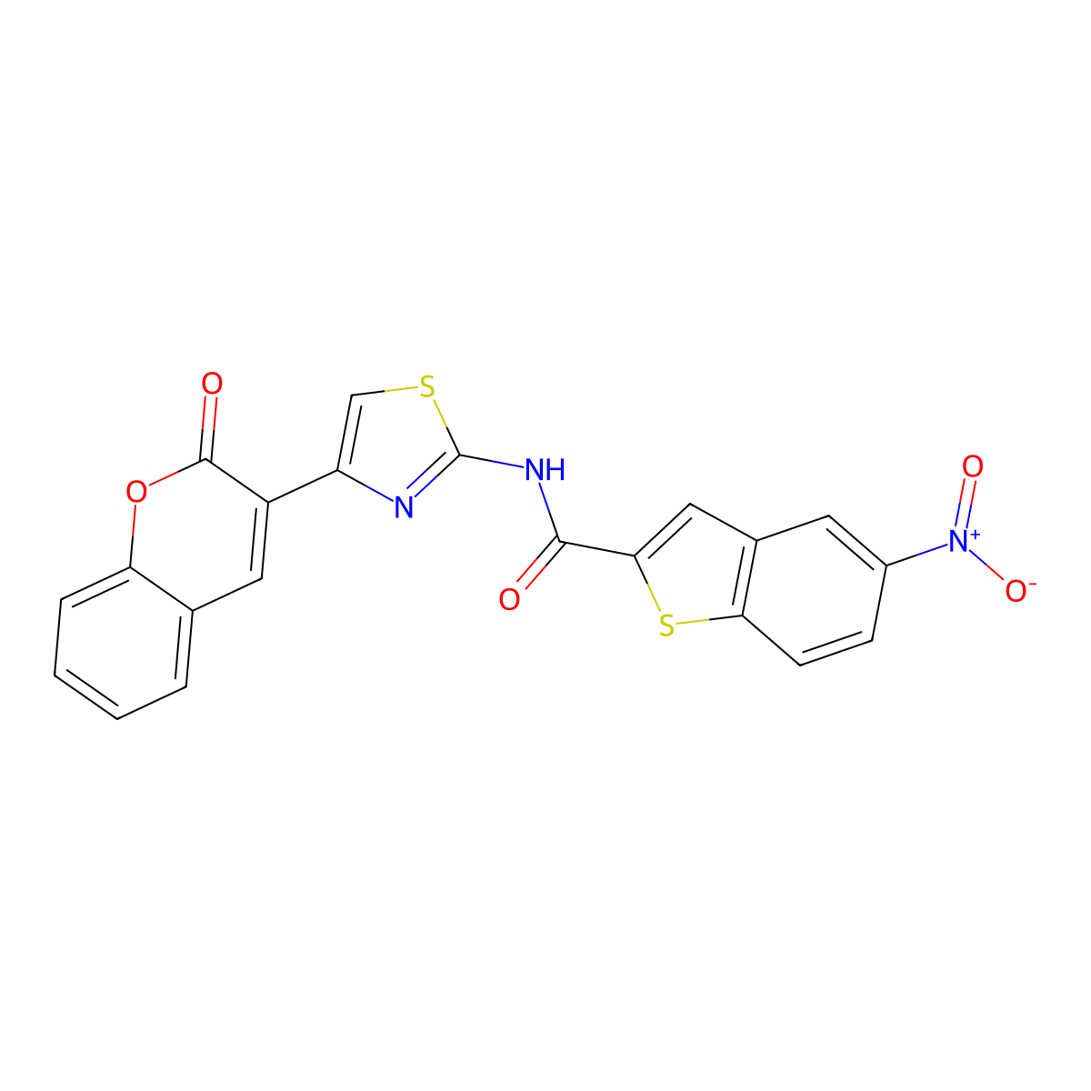 5-nitro-N-(4-(2-oxo-2H-chromen-3-yl)thiazol-2-yl)benzo[b]thiophene-2-carboxamide molecular structure, CAS 391867-25-7