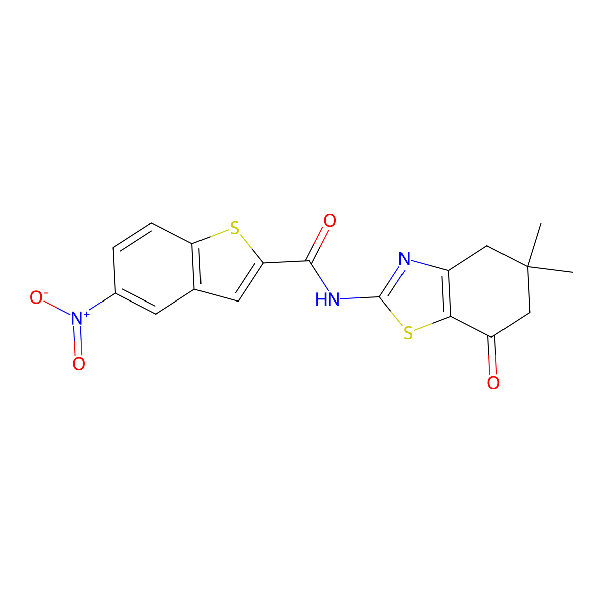 N-(5,5-dimethyl-7-oxo-4,5,6,7-tetrahydrobenzo[d]thiazol-2-yl)-5-nitrobenzo[b]thiophene-2-carboxamide molecular structure, CAS 391867-34-8