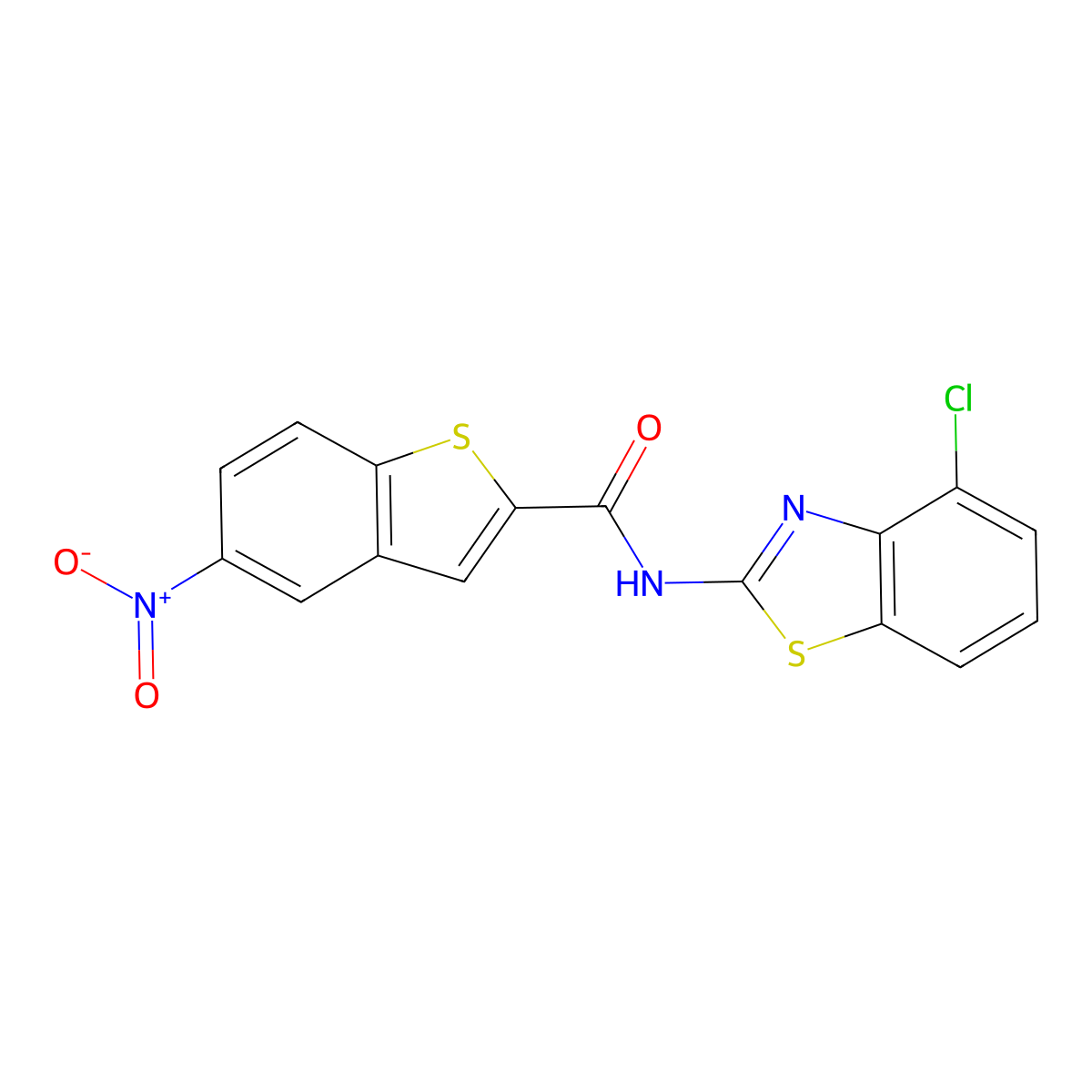 N-(4-chloro-1,3-benzothiazol-2-yl)-5-nitro-1-benzothiophene-2-carboxamide molecular structure, CAS 391867-36-0