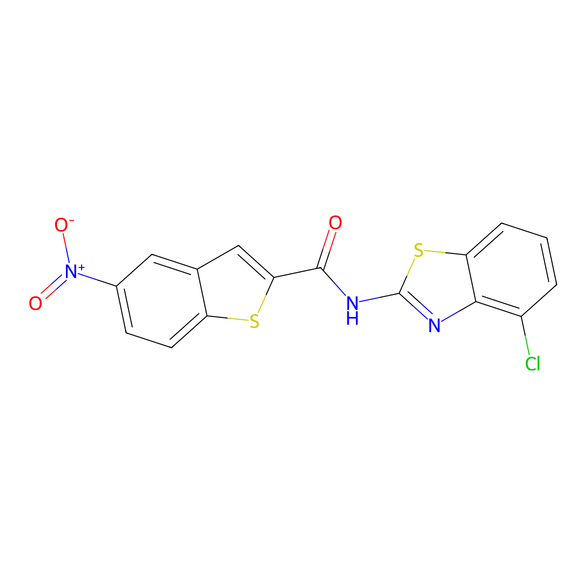 N-(4-chloro-1,3-benzothiazol-2-yl)-5-nitro-1-benzothiophene-2-carboxamide molecular structure, CAS 391867-36-0