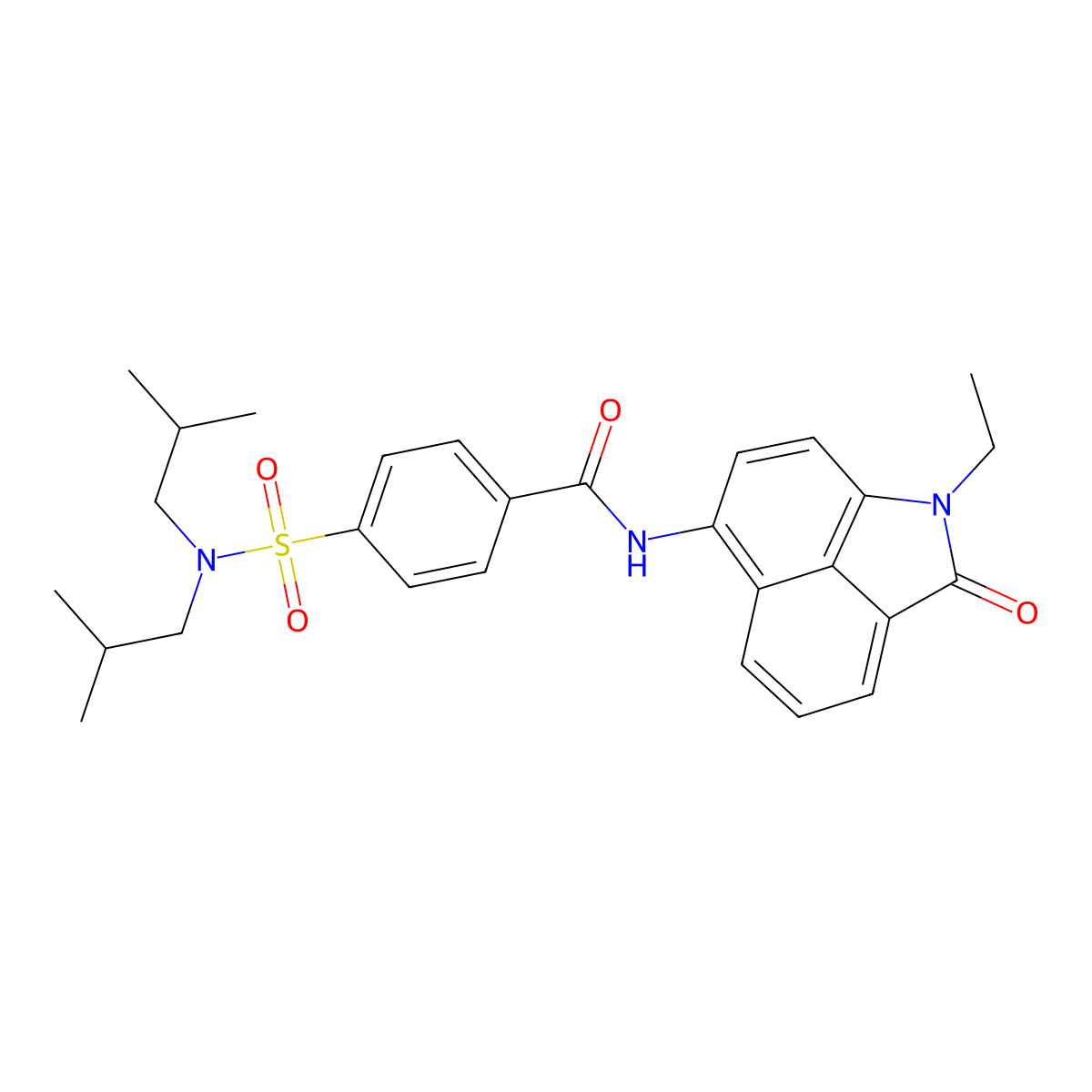 4-(N,N-diisobutylsulfamoyl)-N-(1-ethyl-2-oxo-1,2-dihydrobenzo[cd]indol-6-yl)benzamide molecular structure, CAS 391867-67-7