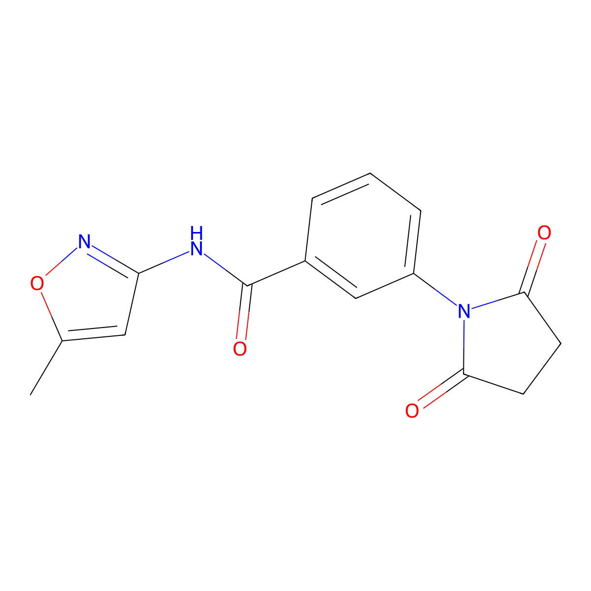 3-(2,5-dioxopyrrolidin-1-yl)-N-(5-methyl-1,2-oxazol-3-yl)benzamide molecular structure, CAS 391867-79-1