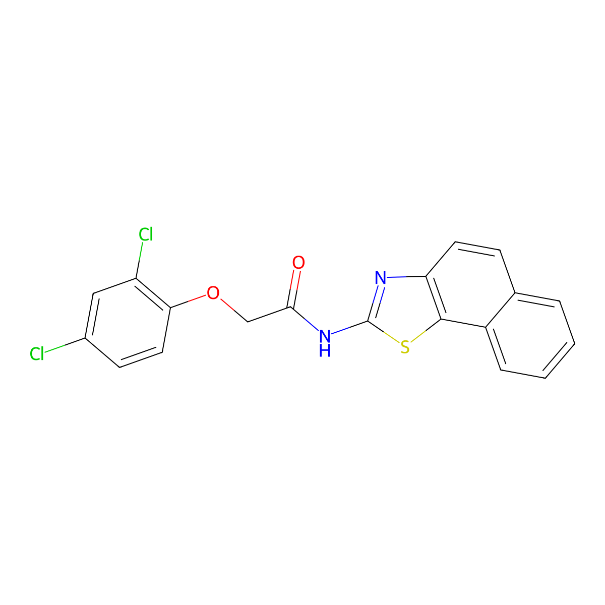 2-(2,4-dichlorophenoxy)-N-(naphtho[2,1-d]thiazol-2-yl)acetamide molecular structure, CAS 391867-86-0