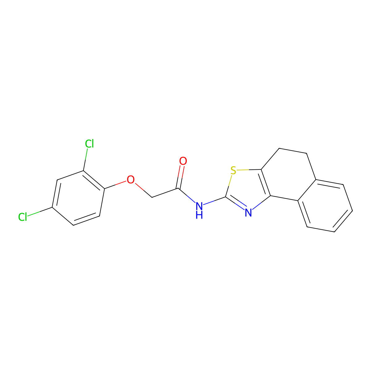 2-(2,4-dichlorophenoxy)-N-(4,5-dihydronaphtho[1,2-d]thiazol-2-yl)acetamide molecular structure, CAS 391867-90-6